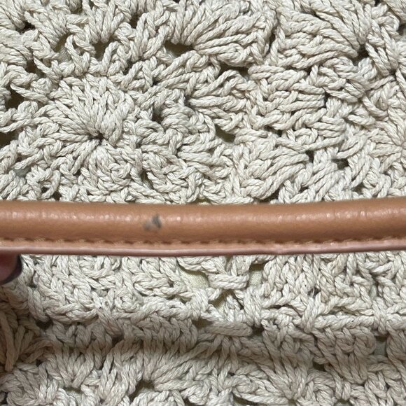 Universal Thread Crochet Crossbody Bag Purse Cream Tan Small Boho - Picture 3 of 6